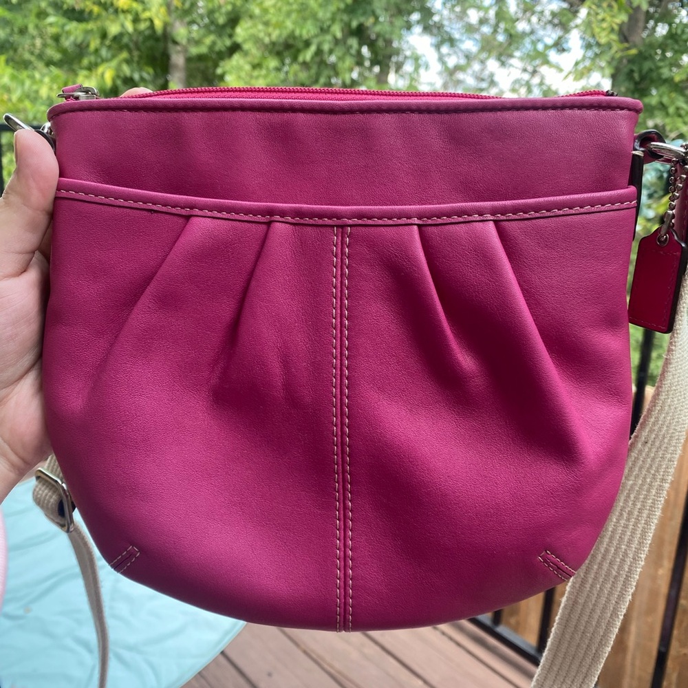 Coach pink leather crossbody